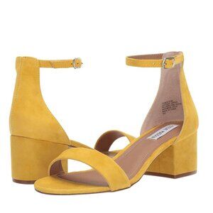 Steve Madden Gold Heels with Ankle Strap and Block Heel